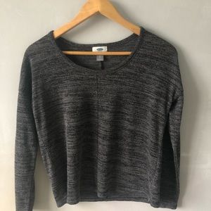 old navy gray striped sweater